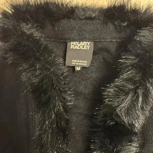 Hilary Radley faux fur coat black size medium - Picture 2 of 4